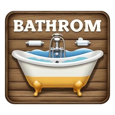 Wooden bathroom sign  sticker