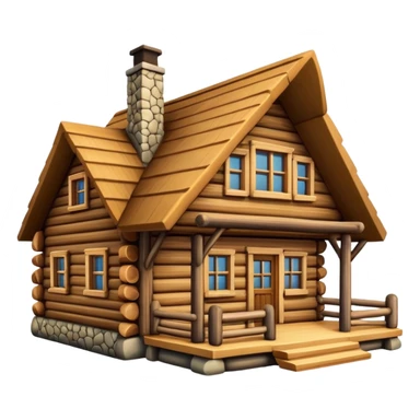 simple log house front view sticker