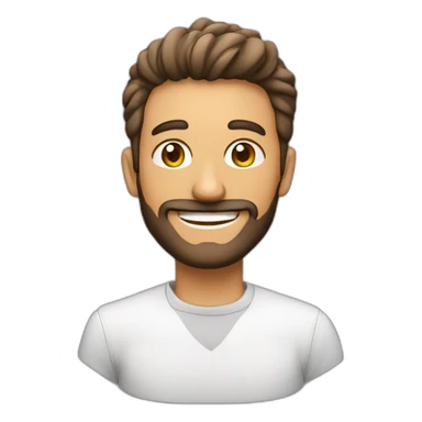 Hombre si pelo con barba blanca sonriendo sticker
