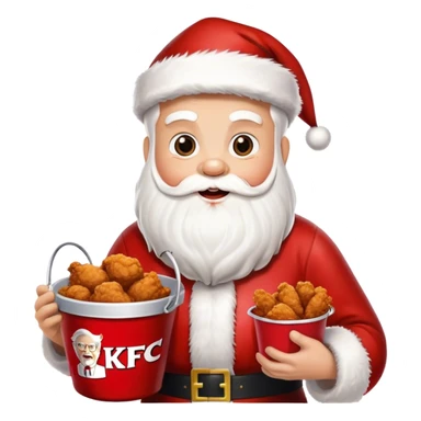 santa holding a bucket of "KFC" chicken sticker