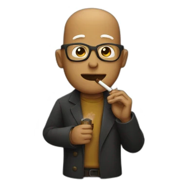 man smoking cigarets sticker