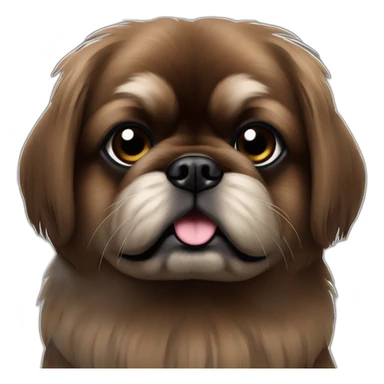 Dark brown pekingese sticker