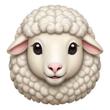 Cinematic Noble Sheep Portrait Emoji, Poised and regal, with a large, sturdy build and a luxuriously fluffy, well-groomed white fleece, deep-set soulful gentle eyes, Simplified yet sharp and sophisticated features, highly detailed, glowing with a soft, dignified glow, high shine, intelligent and calm, stylized with an air of pastoral majesty, focused and attentive, soft glowing outline, capturing the essence of a watchful and confident sheep, so majestic it feels as though it could amble out of the screen with effortless authority! sticker