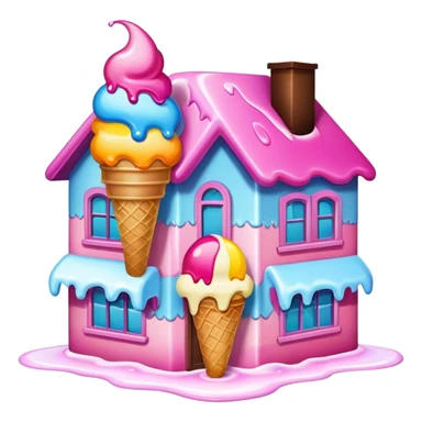 Ice cream on house sticker