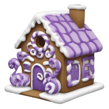 Purple and white gingerbread house sticker