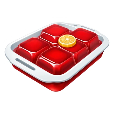 Red Gelatin dessert in a tray sticker