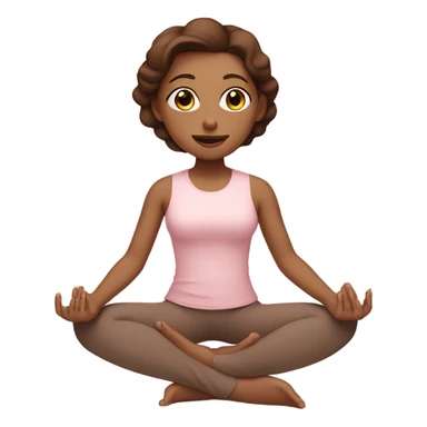 yoga girl light pink clothes brown hair  sticker