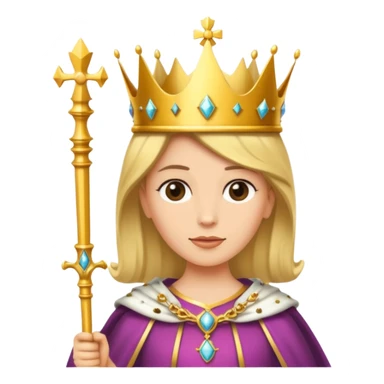 a gender-neutral monarch with a crown and scepter sticker