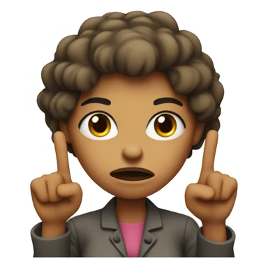 Angry woman holding up 2 fingers sticker