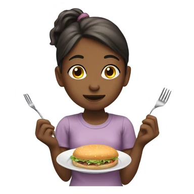 Girl getting ready to eat sticker