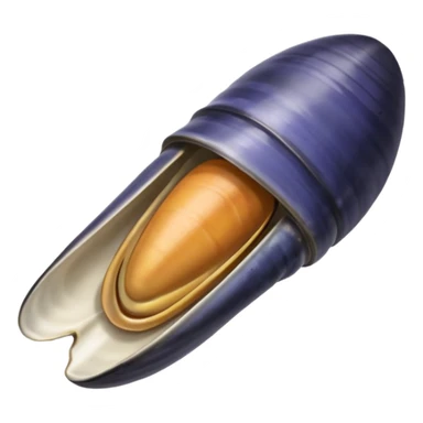 emoji line drawing of one open mussels sticker