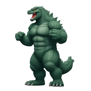 strong godzilla at gym sticker
