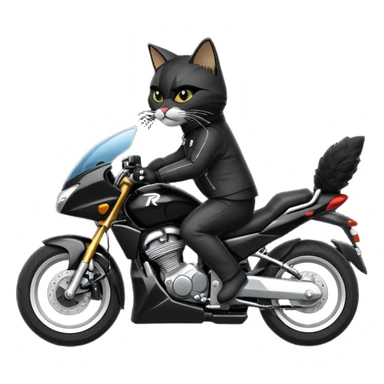 a hacker cat riding a motorcycle (apache rtr 200) sticker