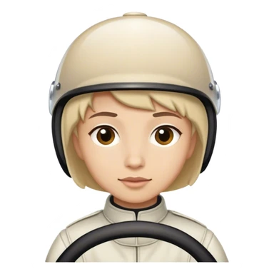 In a race car with a Kippa and short hair sticker