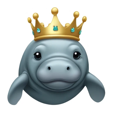 manatee with a crown sticker