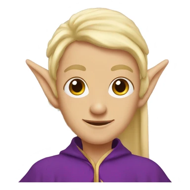 Elf with Elf ears and blonde hair and purple robes sticker
