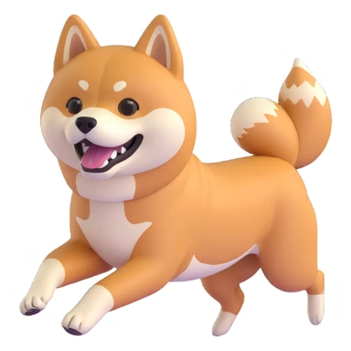 shiba inu running sticker