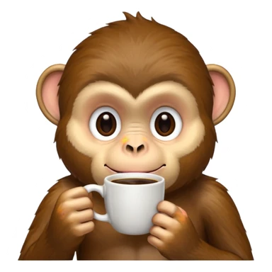 profile monkey sipping coffee  sticker