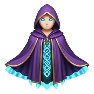 magical hooded cloak object icon, glowing runes on fabric, mystical aura, fantasy cloak, 3D cartoon, mobile game icon style, centered, clean background, no text, no watermark
 
 sticker