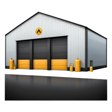 hangar, many fuel warehouse sticker