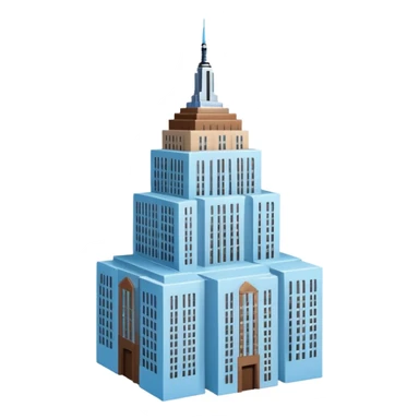 Empire State Building light blue with plain brown cardboard boxes sticker