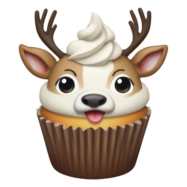 deer emoji as a cupcake sticker