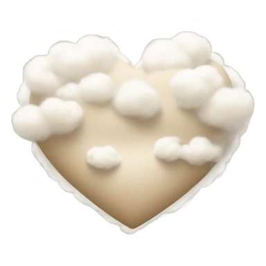 beige heart + cloud sticker