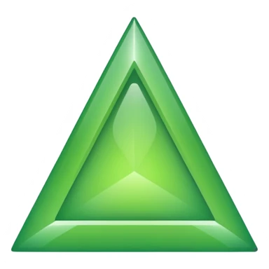A green upside down triangle sticker
