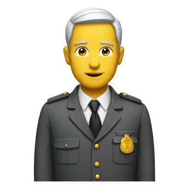 civil servant man yellow skin  sticker