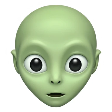 Very simple alien face (black eyes, no nose, no ears) sticker