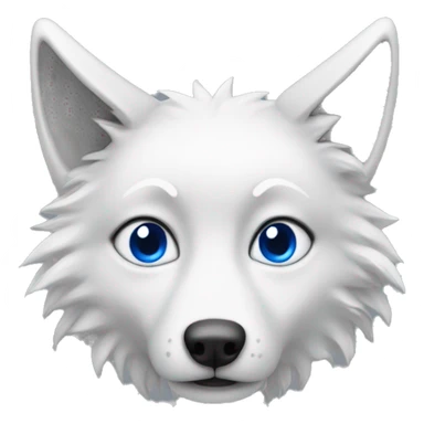 Chat blanc avec yeux bleus et fourrure comme un loup sticker