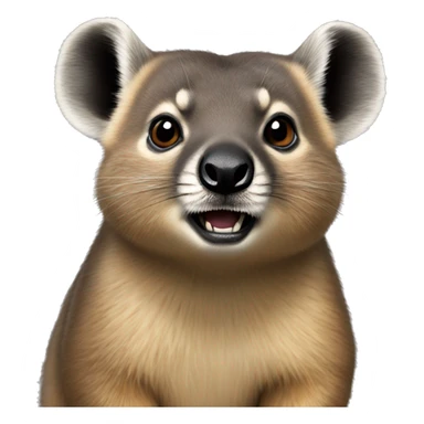 Rock hyrax showing tusks sticker