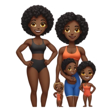 Black body builder family  sticker