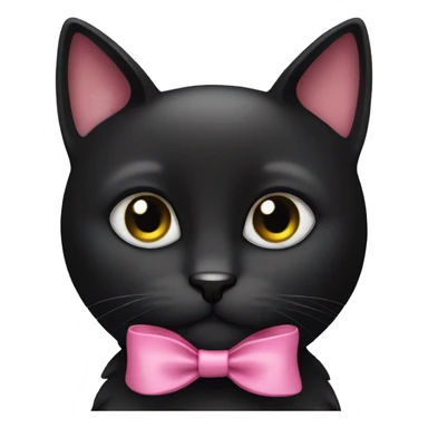 black cat with pink bow  sticker