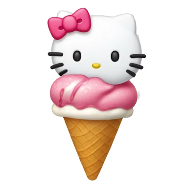 Hello kitty eating ice cream sticker