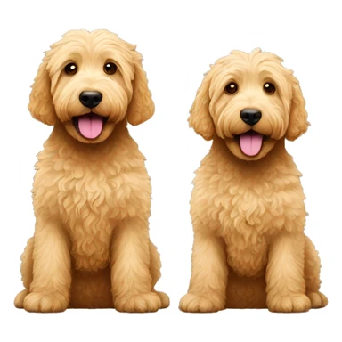 two golden labradoodles sticker