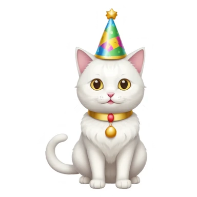 a full-body white cat new year  sticker