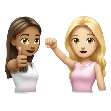 2 white girls pinky swear sticker