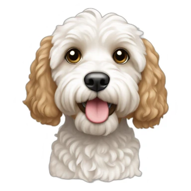 White and tan cockapoo sticker