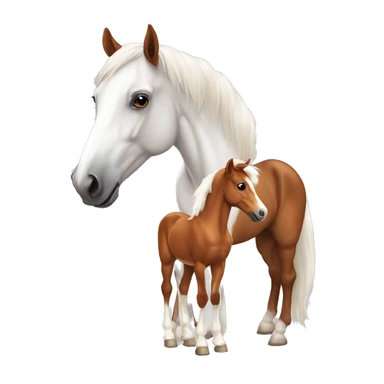 Chestnut horse with white, cheeky playful horse, foal sticker