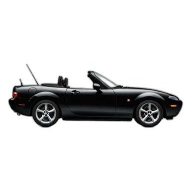 Mazda mx5 premier génération ,noir jante rouge sticker