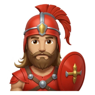 ancient greek warrior with long hair and beard sticker