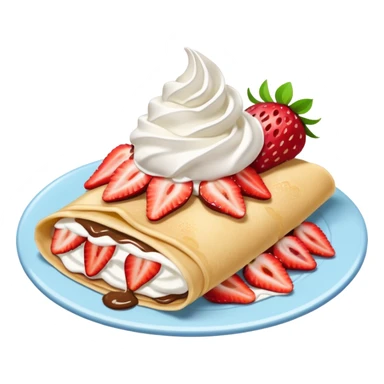 strawberry nutella crepe with whipped cream sticker