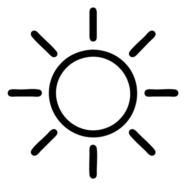 transparent sun with black outline sticker