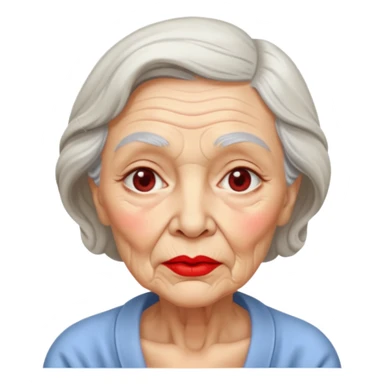 old woman and a kiss sticker