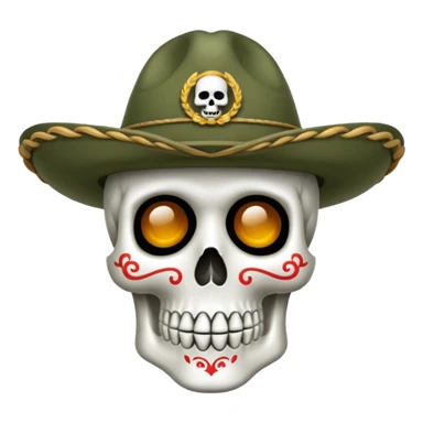 Quiero una calavera con su sombrero soldado 🪖 sticker
