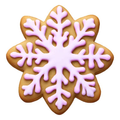 Pink snowflake cookie with white icing  sticker