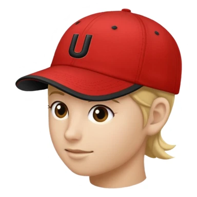 I need this emoji 🧢 changed to red with a black U on it  sticker