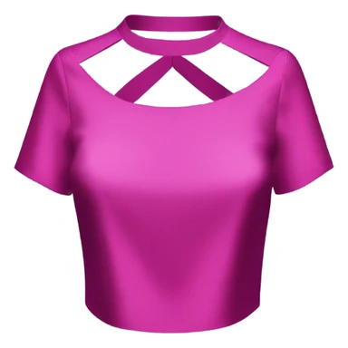 Realistic magenta cut out silk crop top blouse. sticker