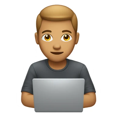 web developer in light skin sitting on computer sticker